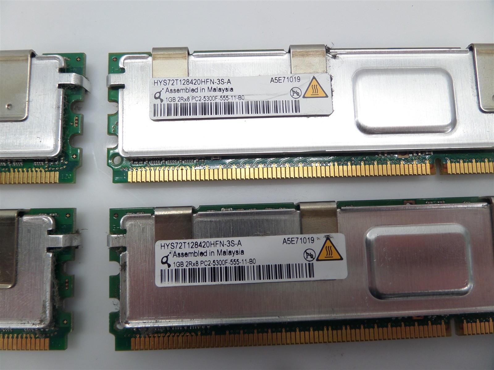 Lot Of 4 Qimonda 4GB (4X1GB) HYS72T128420HFN-3S-A PC2-5300 677MHz Server RAM