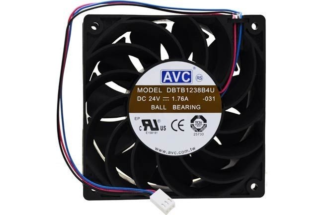 Super Strong Air Flow 24V AVC 120x120x38mm DC 1.76A Tach Output 3-Wire Fan