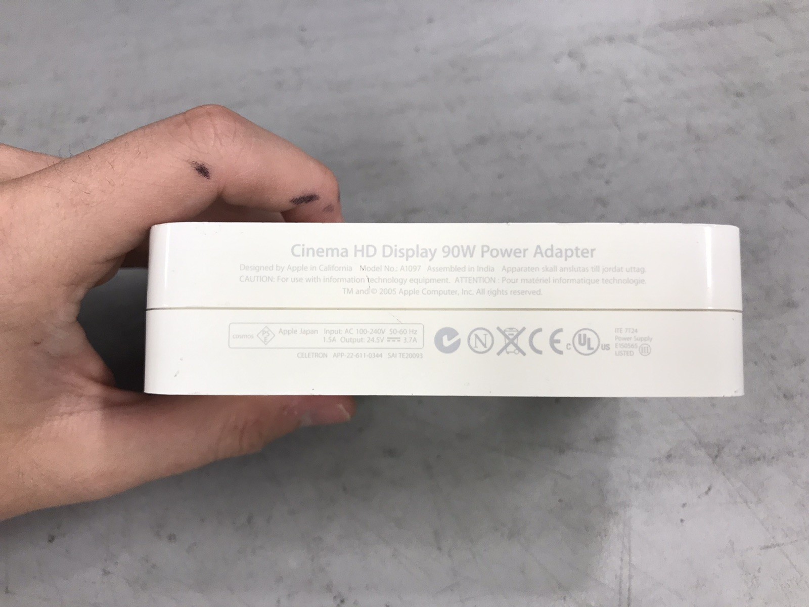 Apple Cinema HD Display 90W Power Adapter Model A1097 No Cord Untested
