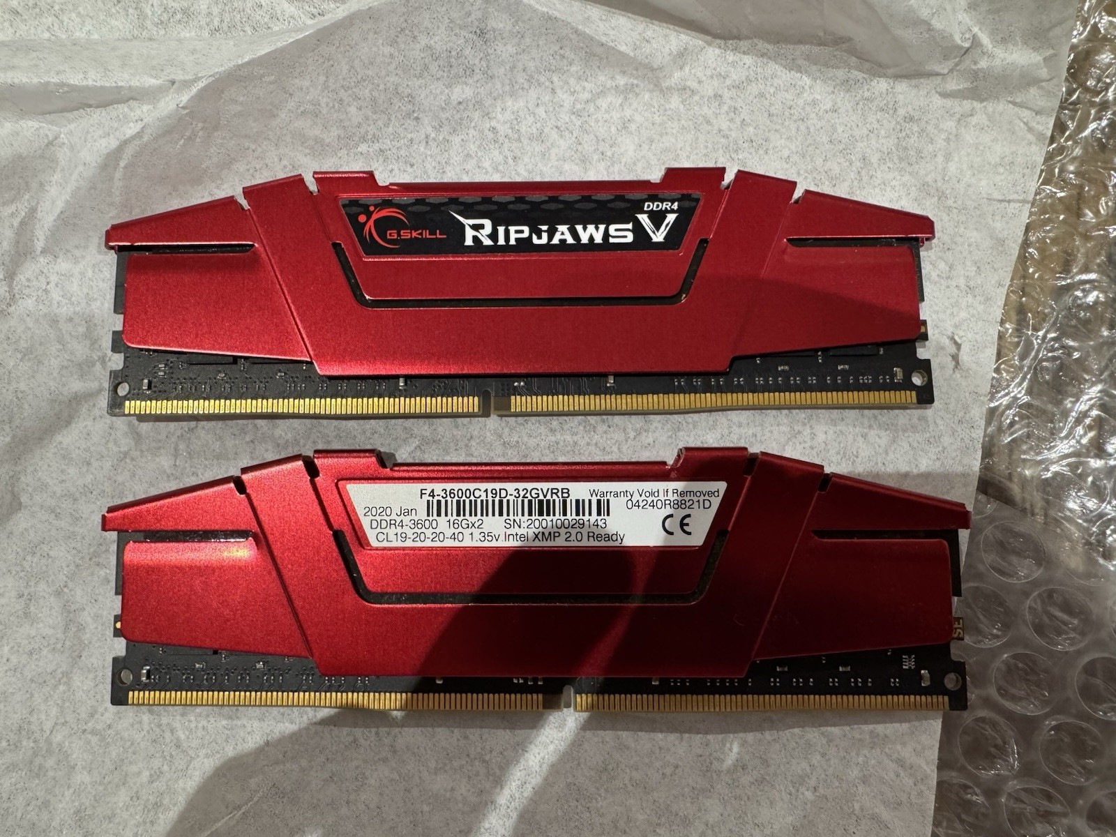 G.SKILL Ripjaws V DDR4-3600 32GB (2x16GB) DIMM Intel XMP 2.0 Ready Memory