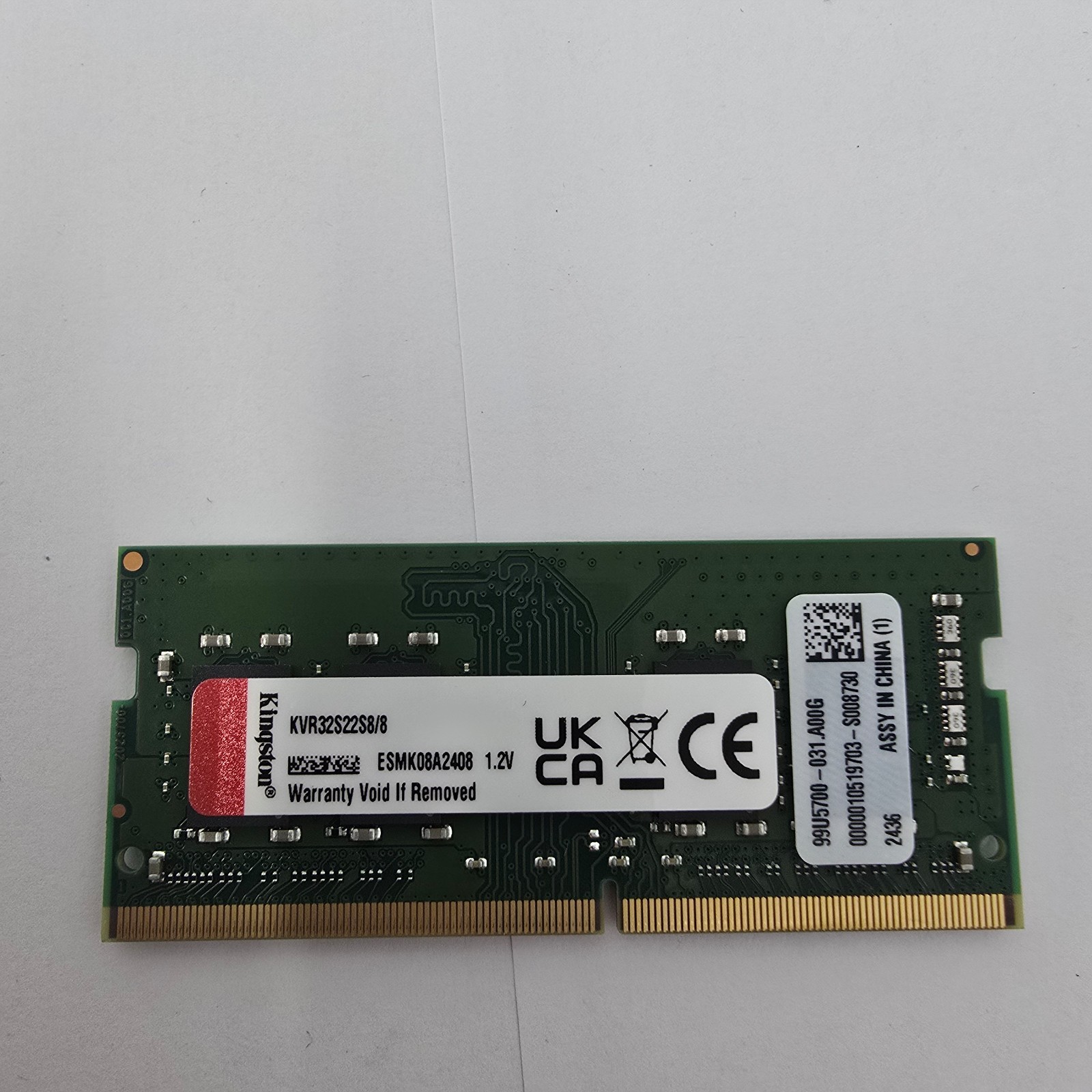 Kingston 8GB DDR4 3200MHz PC4-25600 SO-DIMM For Laptop KVR32S22S8/8
