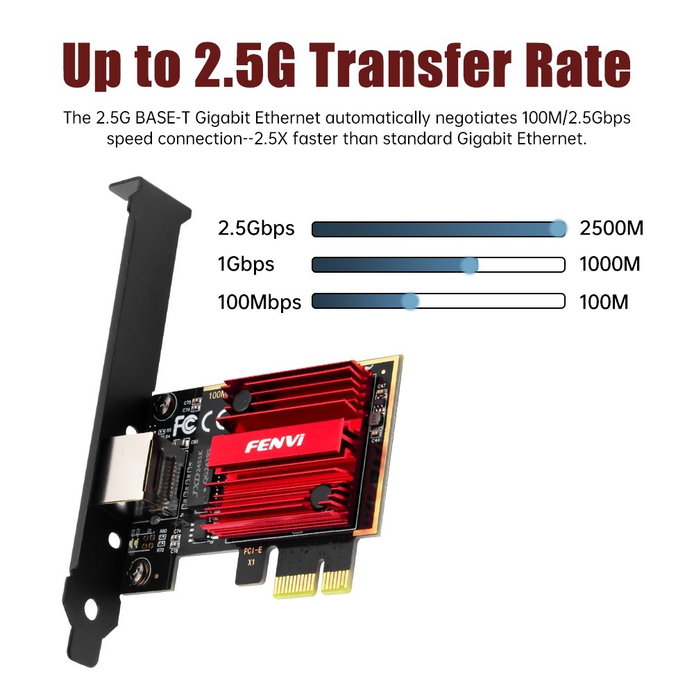 RTL8125 2.5G PCI-E Network Card Gigabit Ethernet Adapter RJ45 Port Low Latency