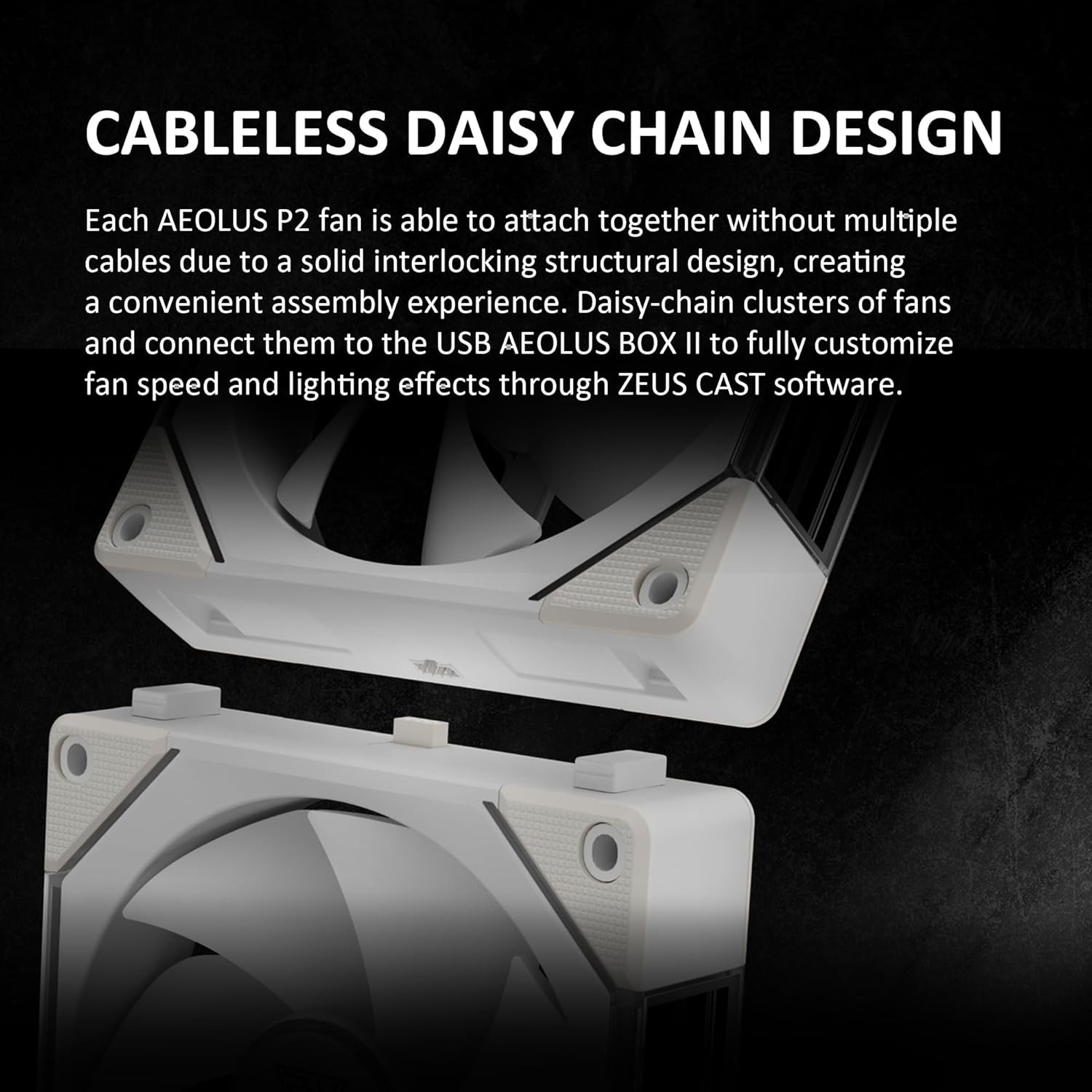 GAMDIAS 120mm ARGB PWM Fan Reverse Fan Blade x3 (3 Pack, no Hub) – White