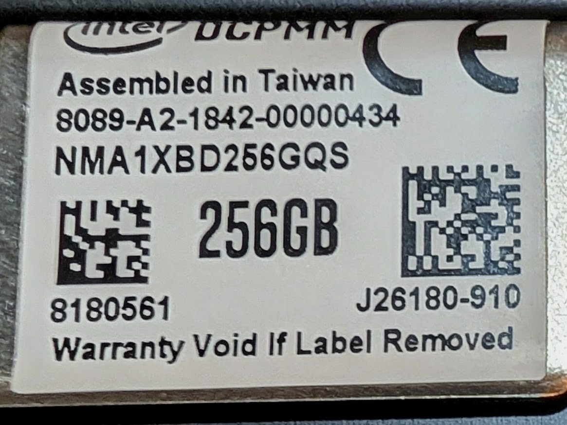 Intel DCPMM Optane DC Persistent Memory 256GB – NMA1XBD256GQS 2666MHz