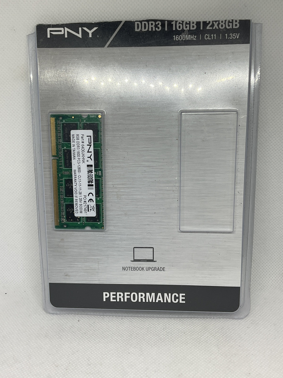 PNY Memory Sticks DDRR, 8GB 8 GB 1600MHz CL11 1.35V, 1.35V, New Open Box