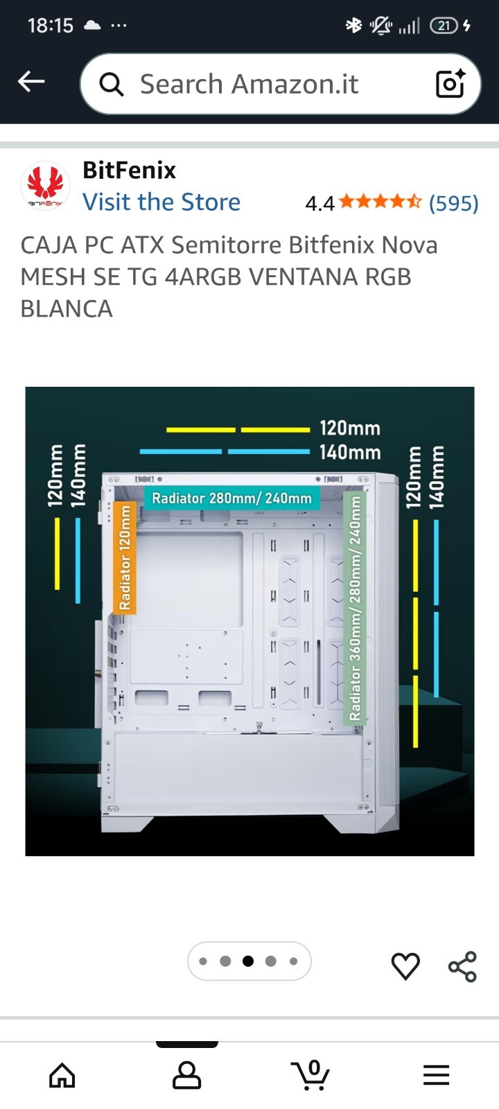 BitFenix Nova Mesh Se Size PC Case, White. For Shipping Contact Me.