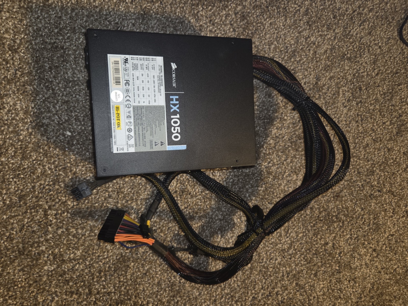 Corsair HX1050 1050Watt Power Supply | 75-001220 | CP-9020033