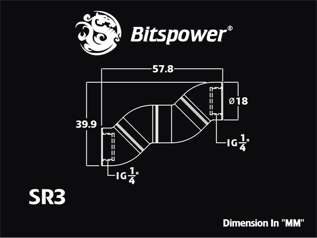Bitspower True Brass Triple Rotary Snake-Style Dual IG1/4″ Extender