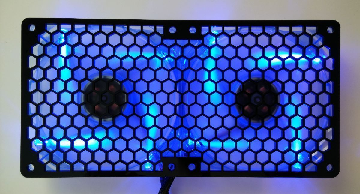 Honeycomb 160mm Radiator Double 80mm Fan Grill Computer Case Cooling Custom Mod