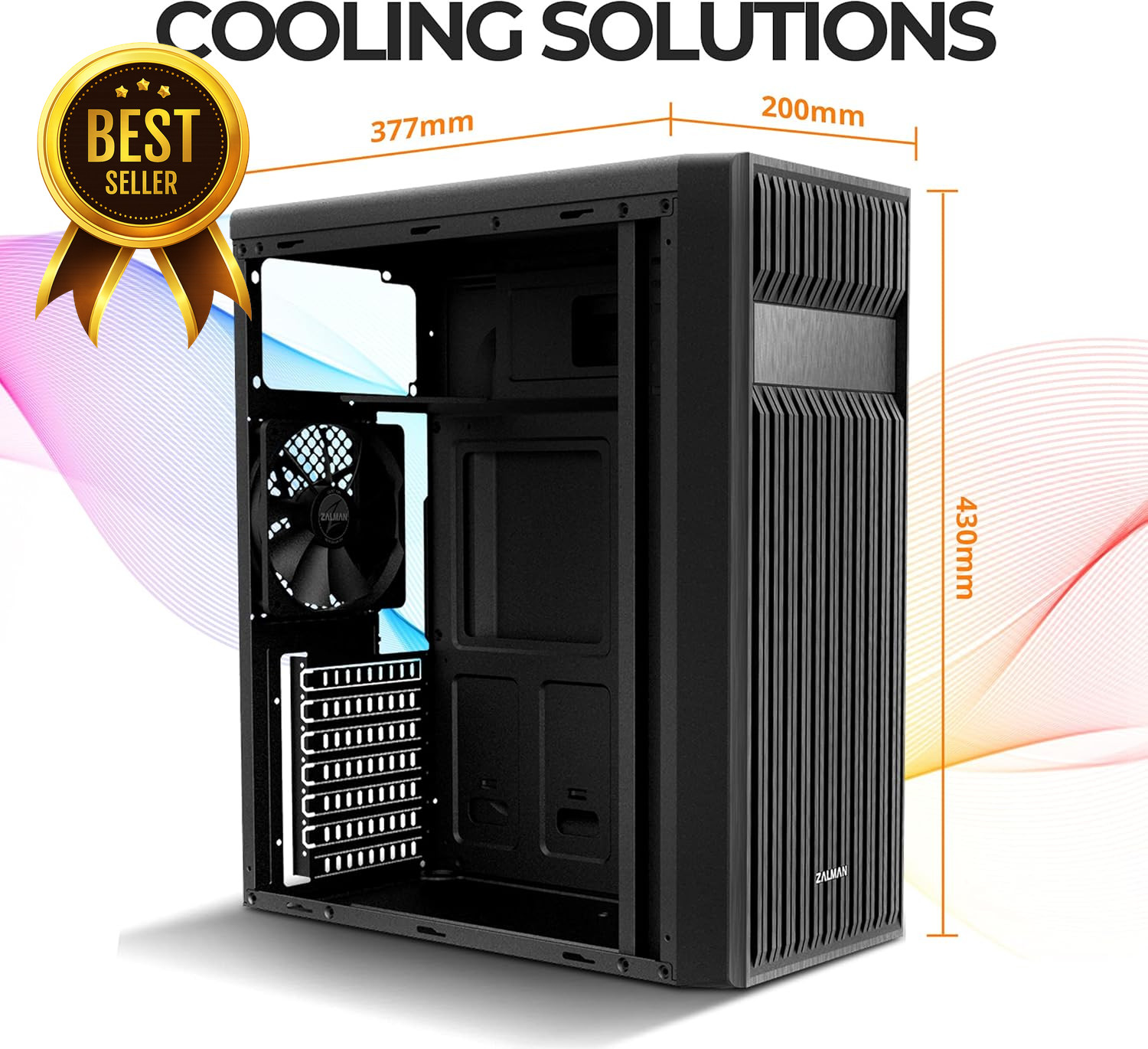 T6 ATX Mid Tower PC Case with Pre Installed 120mm Fan USB 3.0 5.25 Inch ODD Supp