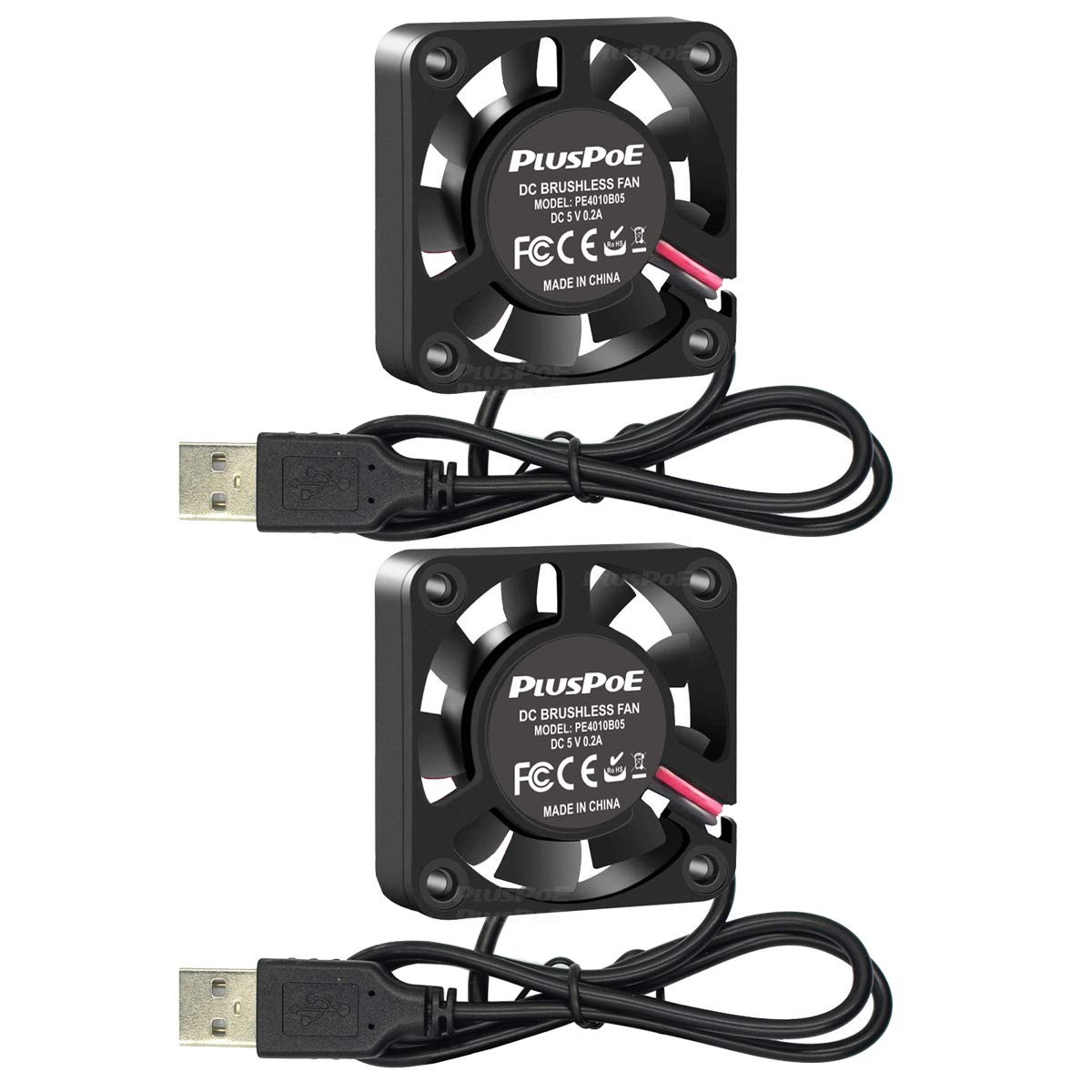 2 Pack USB Brushless Cooling Fan, DC 5V 40mm x10mm 4200 RPM Speed 4010 Small …