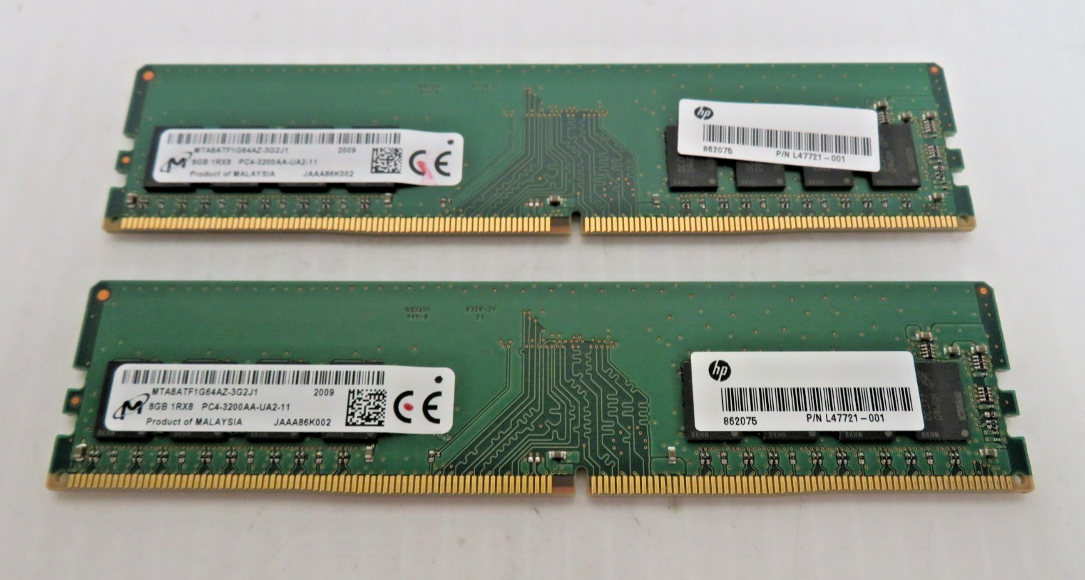 16GB (2 x 8GB) 1Rx8 Micron DDR4-3200 PC4-3200AA-UA2 DIMM MTA8ATF1G64AZ-3G2J1