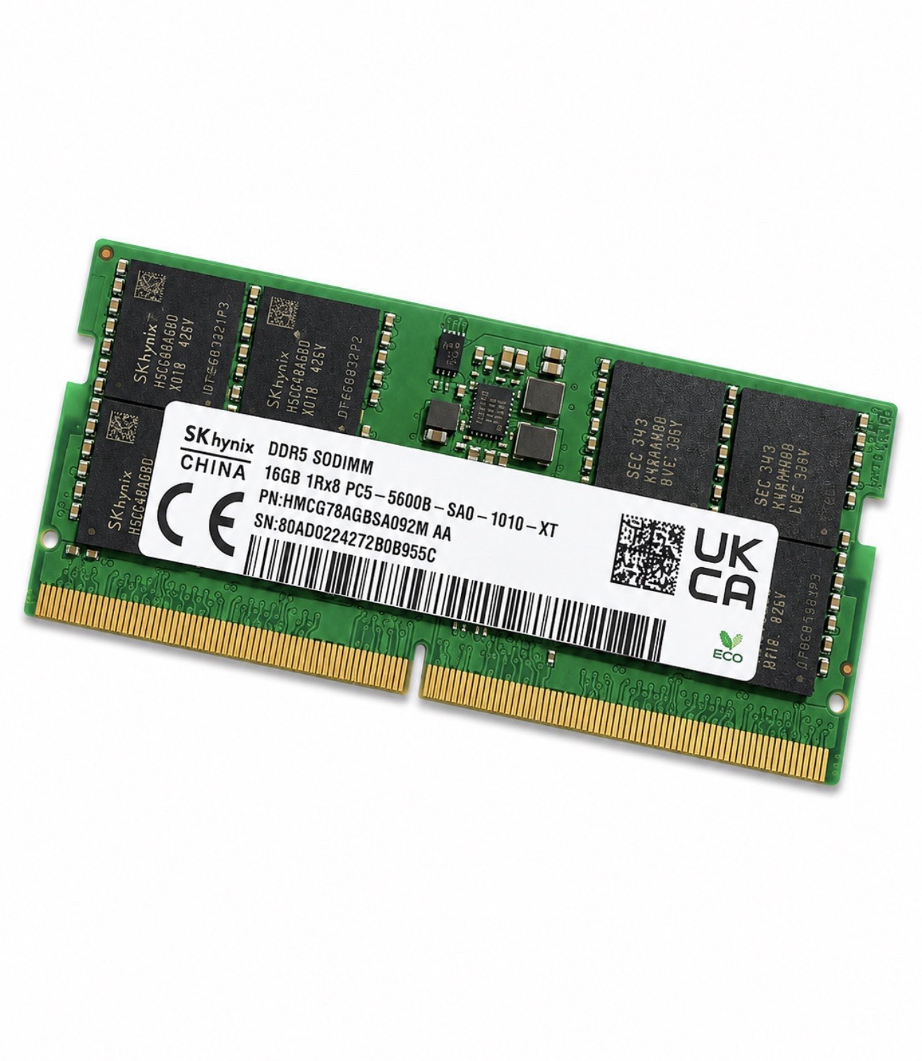 SK Hynix 16GB DDR5-5600B SODIMM PC5-5600B 1Rx8 HMCG78AGBSA092N AA