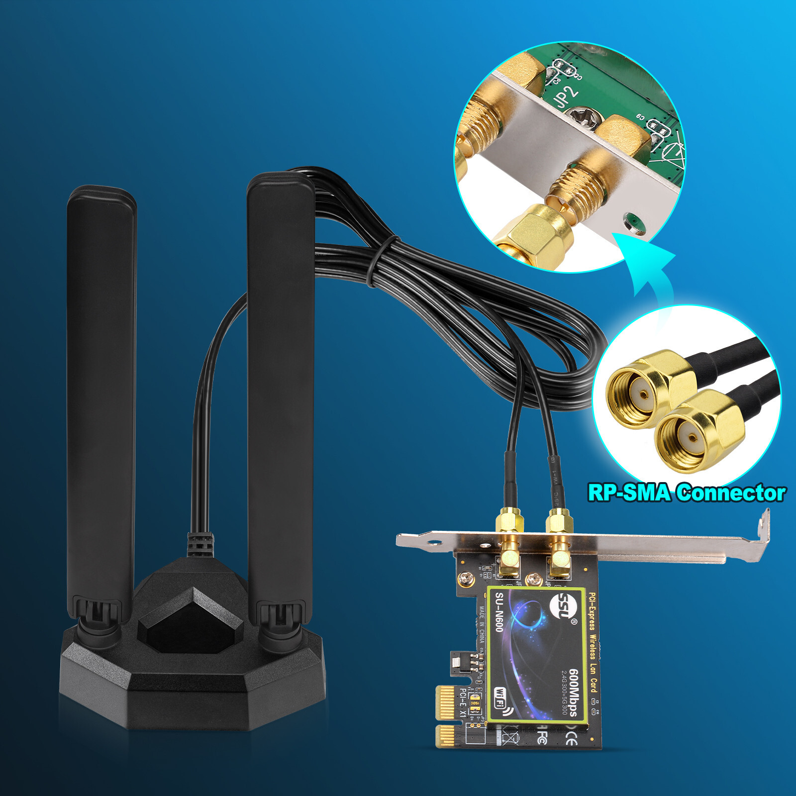 AX210 WiFi 6E PCI-E Network Adapter Card Bluetooth 5.3 Wifi Antenna for Desktop