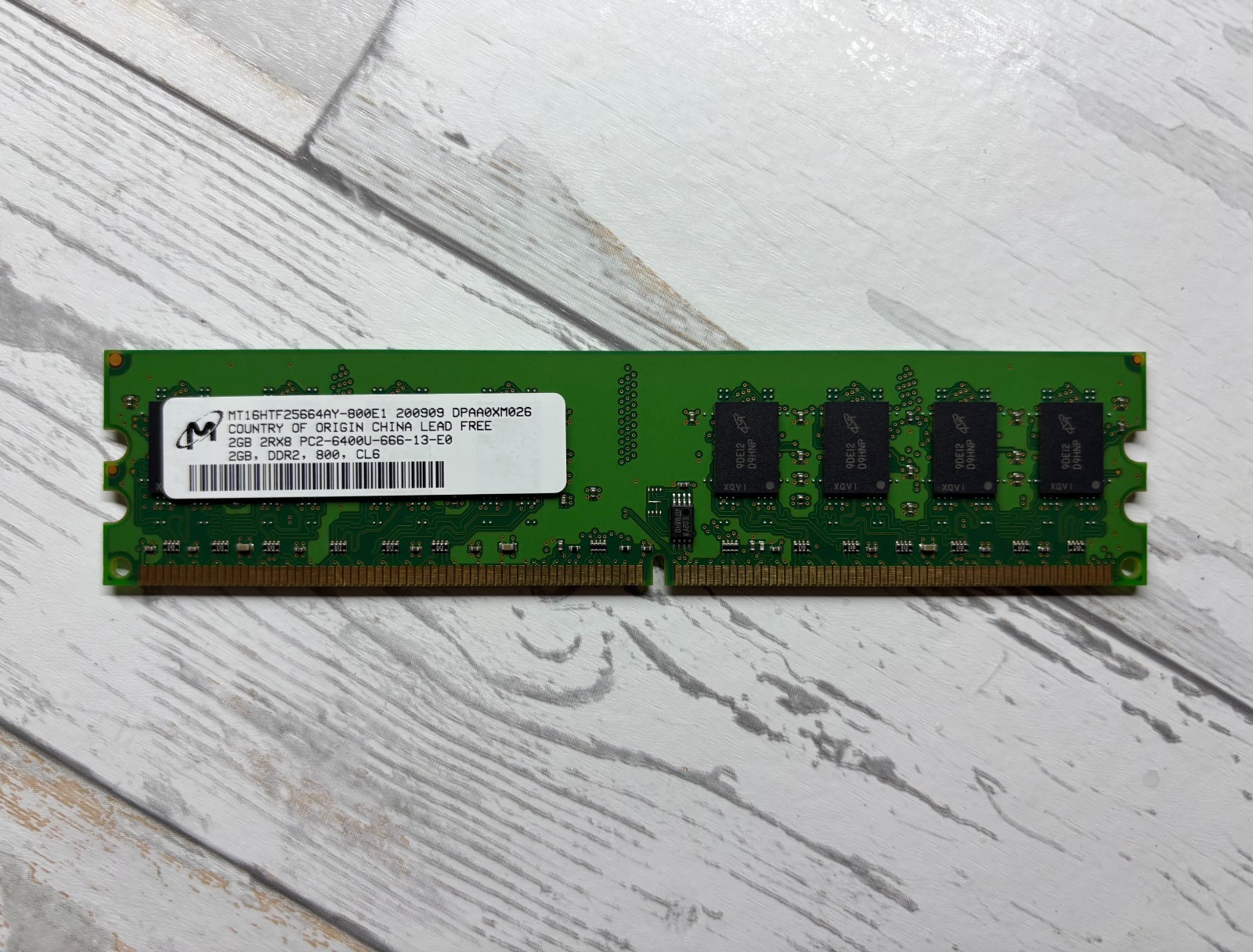 Micron 2GB 2Rx8 DDR2 800 PC2-6400 CL6 Desktop RAM MT16HTF25664AY-800E1 Tested