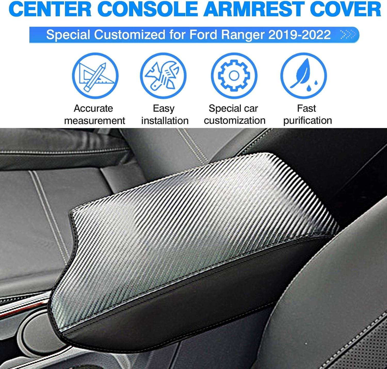 Autorder Center Console Cover for 2019-2023 Ford Ranger 19-23