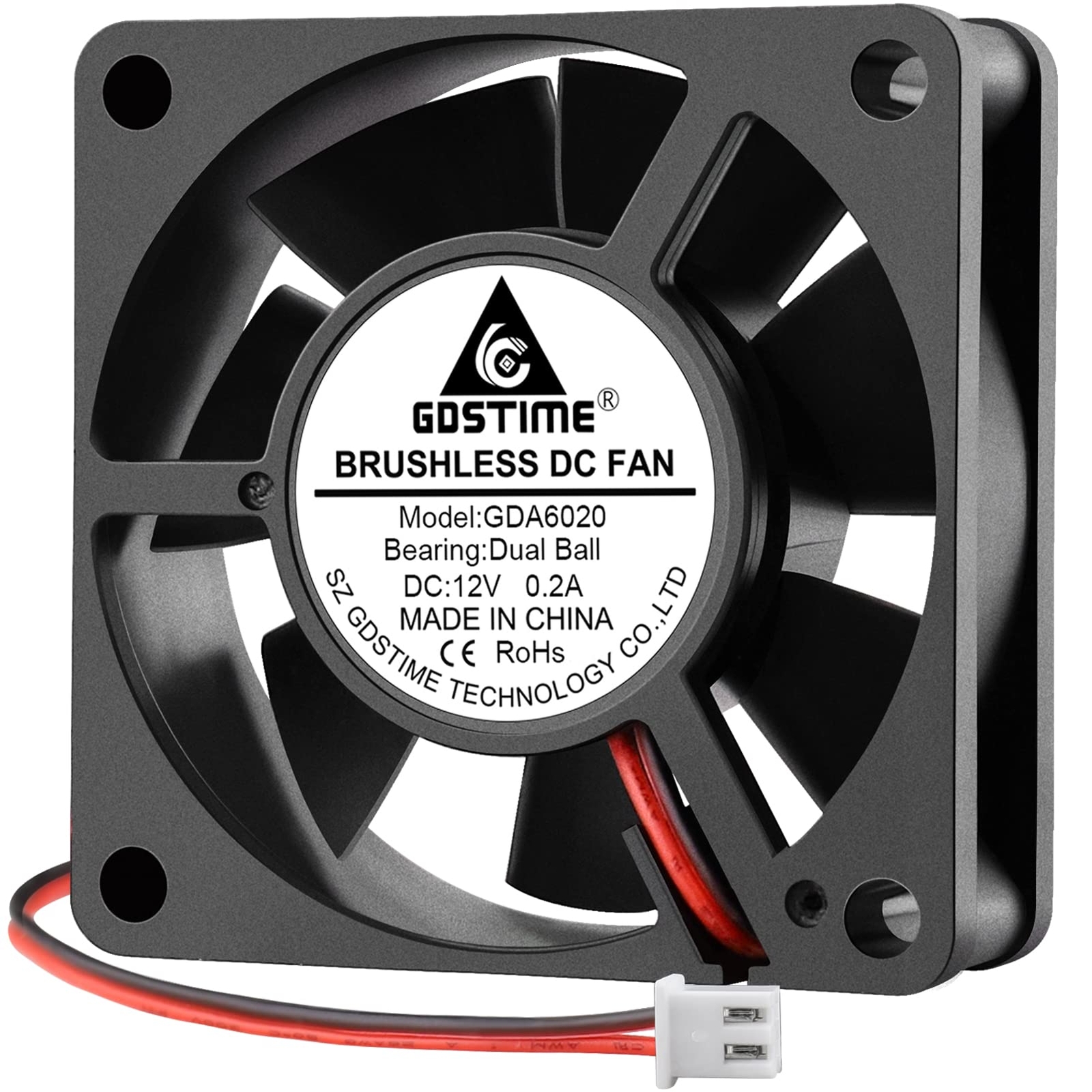 Dual Ball Bearing 60mm X 60mm X 20mm 12v Brushless Dc Cooling Fan