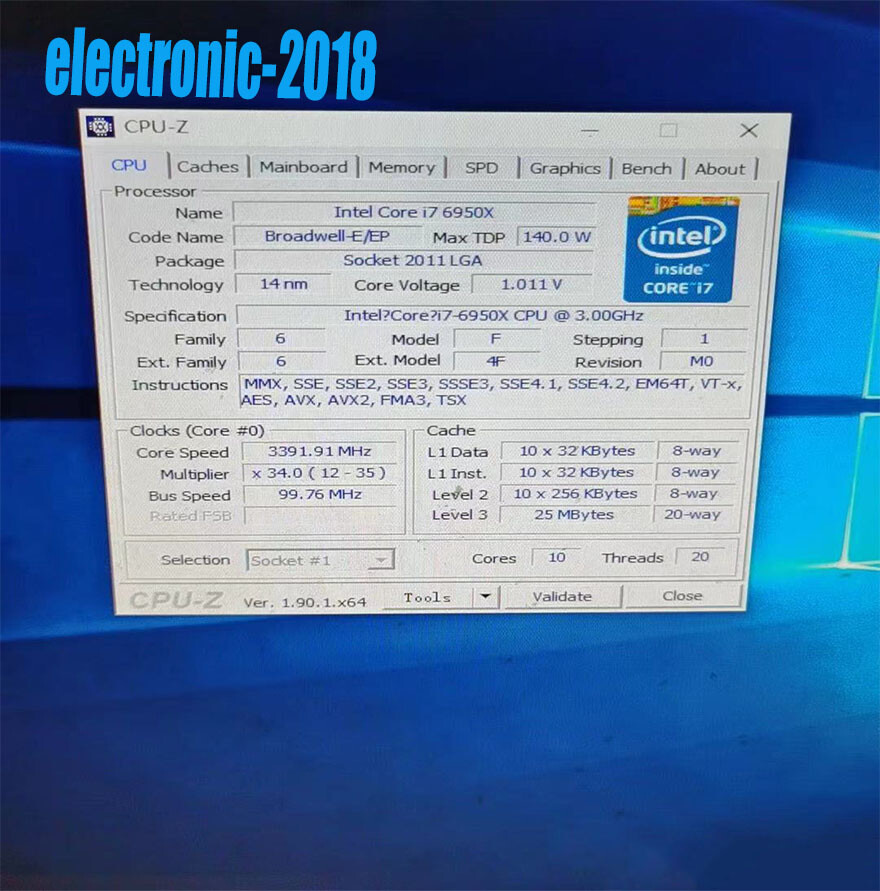 Intel i7-6950x CPU Processor Extreme 3.0ghz 10-Core sr2pa lga2011-v3 x99