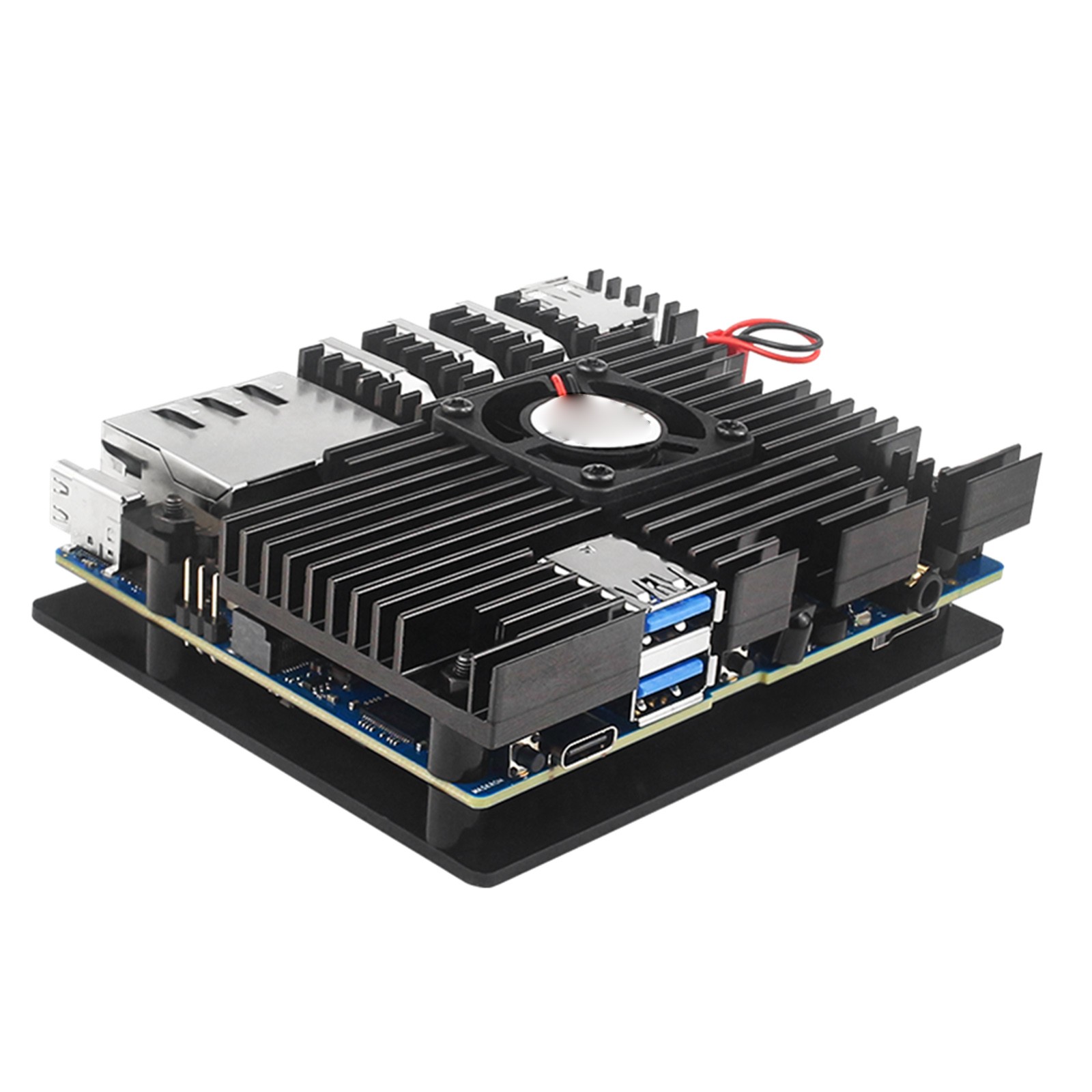 Housing Case+Cooling Fan Active Passive Radiator/Heatsink For Orange Pi 5 Plus F