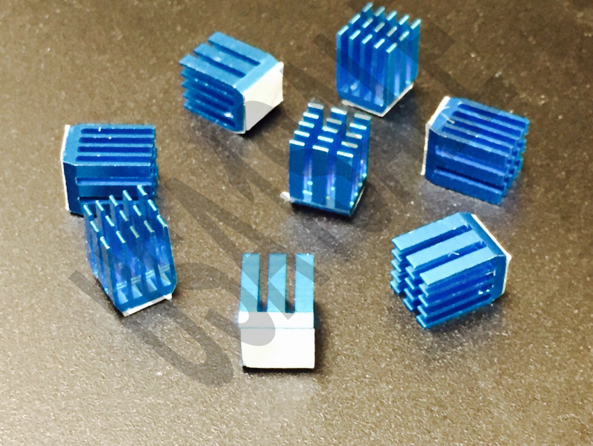 Lot 8 pcs 9x9x12mm adhesive Aluminum blue HeatSink For Memory GPU Chip IC Ram