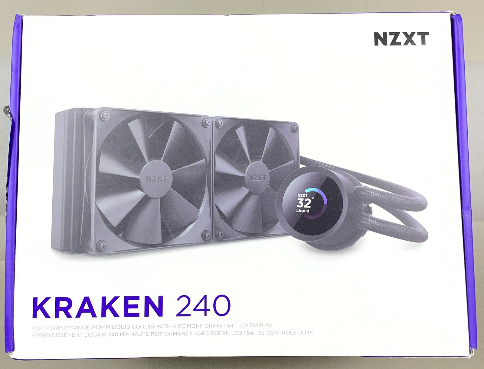 NZXT – Kraken 240mm Radiator CPU Liquid Cooler (1 x 120mm F Fans) with 1.54″ LCD