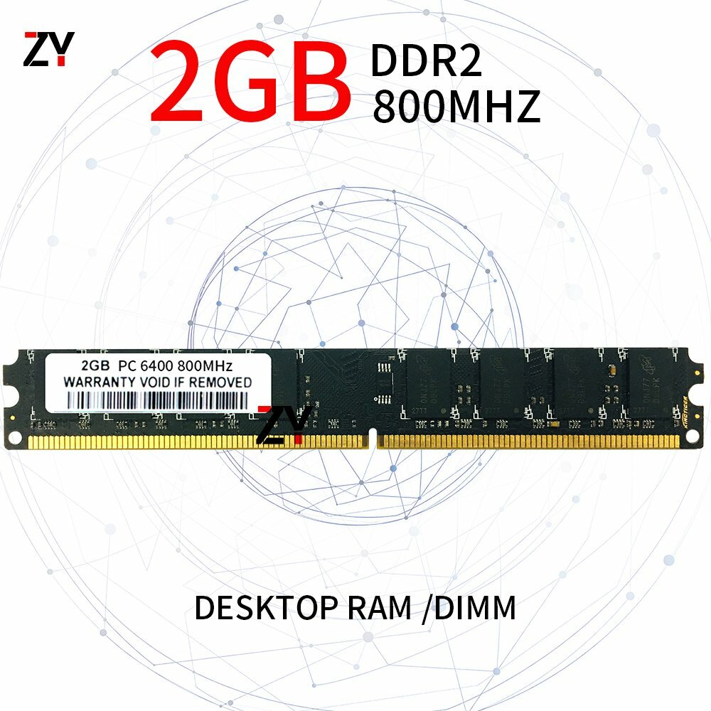2G 2GB DDR2 PC2-6400U 800MHz 1.8V CL6 Computer Non-ECC DIMM RAM Desktop Memory