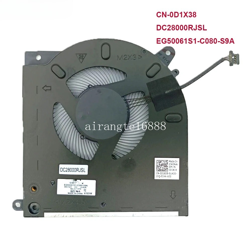0D1X38 0TG9V0 CPU GPU Cooling Fans For Dell For Alienware M15 R3 M15 R4 Cooler