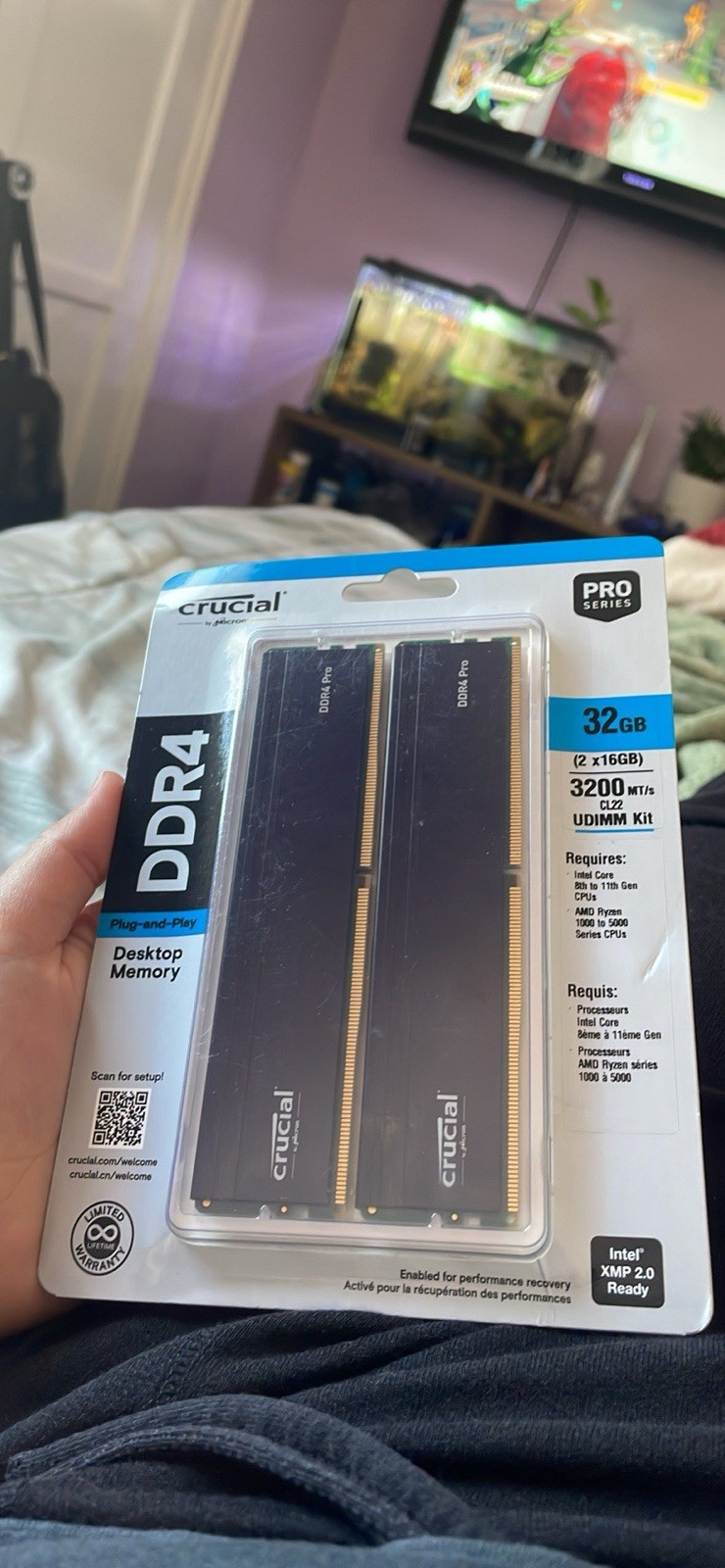 Crucial DDR4 Pro 32GB (2x16GB) 3200MHz UDIMM Intel XMP 2.0 Ready
