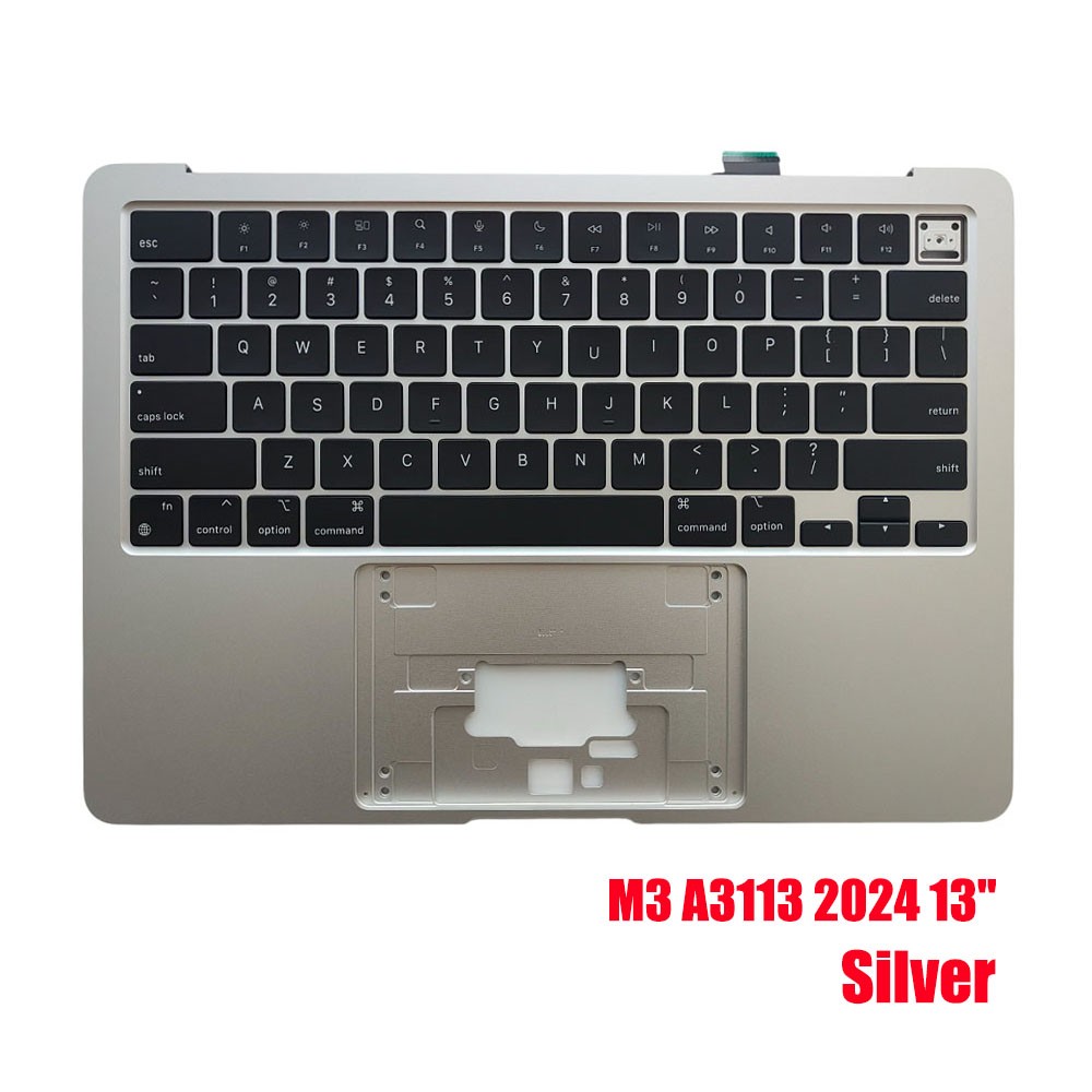 For Apple MacBook Air 13″ M3 A3113 2024 Keyboard Top Case Cover Silver US
