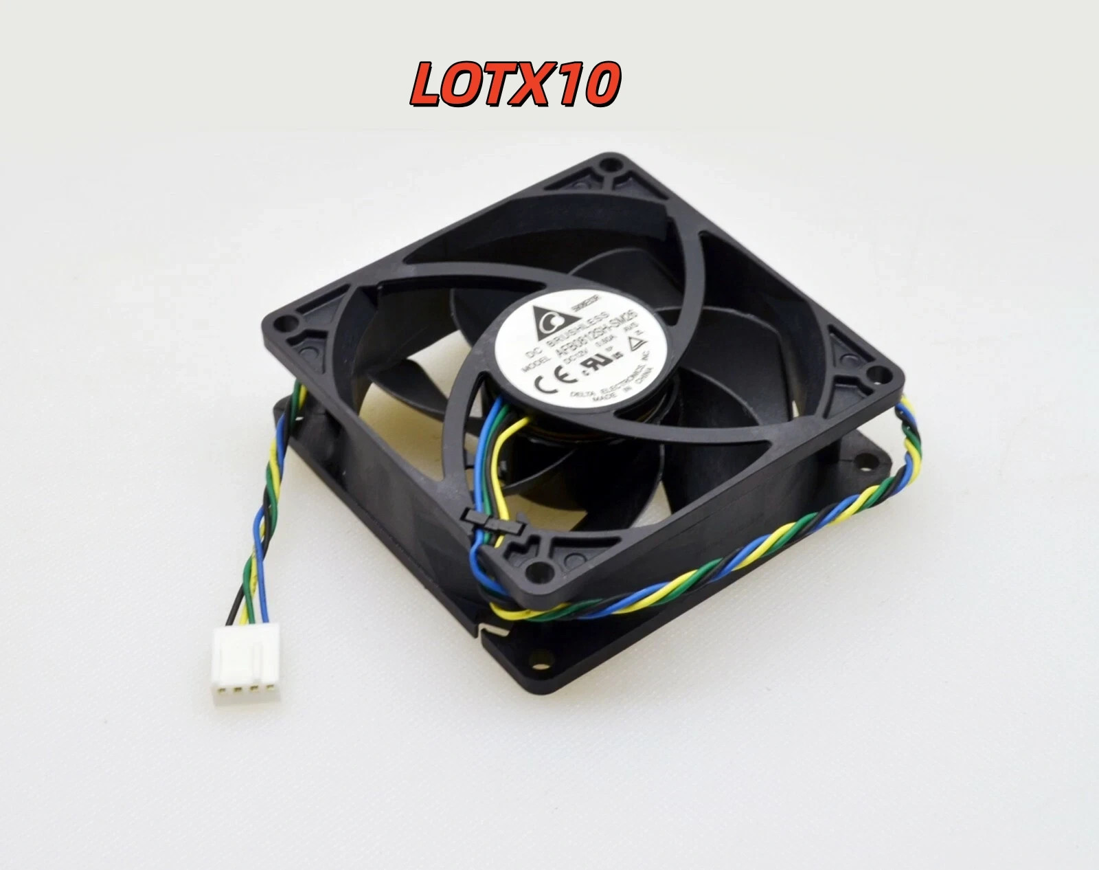 LOTX10 Delta AFB0812SH-SM26 80mm x 80mm x 25mm 8025 PWM FAN, 4-Pin Connector