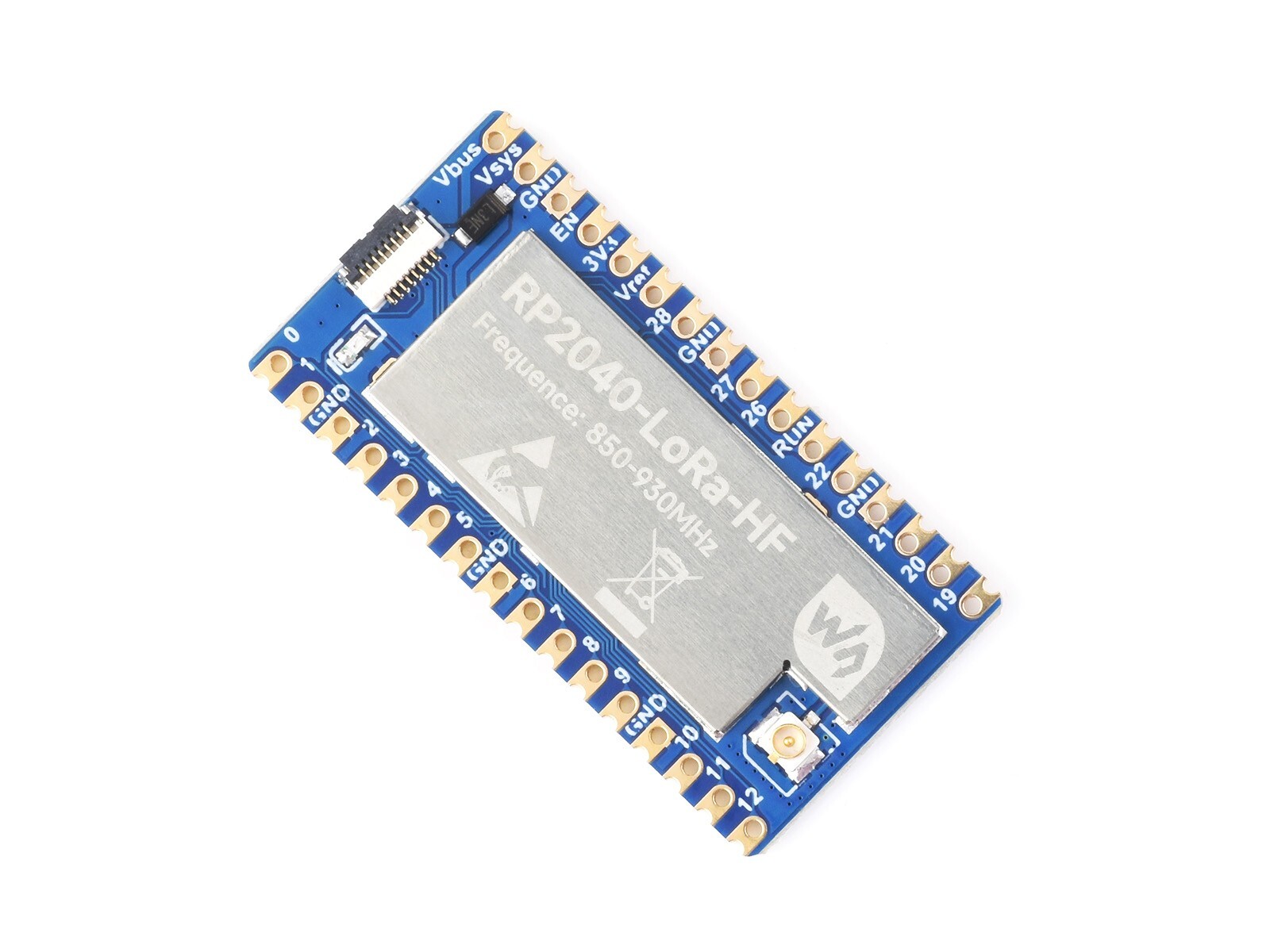 Waveshare RP2040-LoRa Development Board, Integrates SX1262 RF Chip, Long-Range