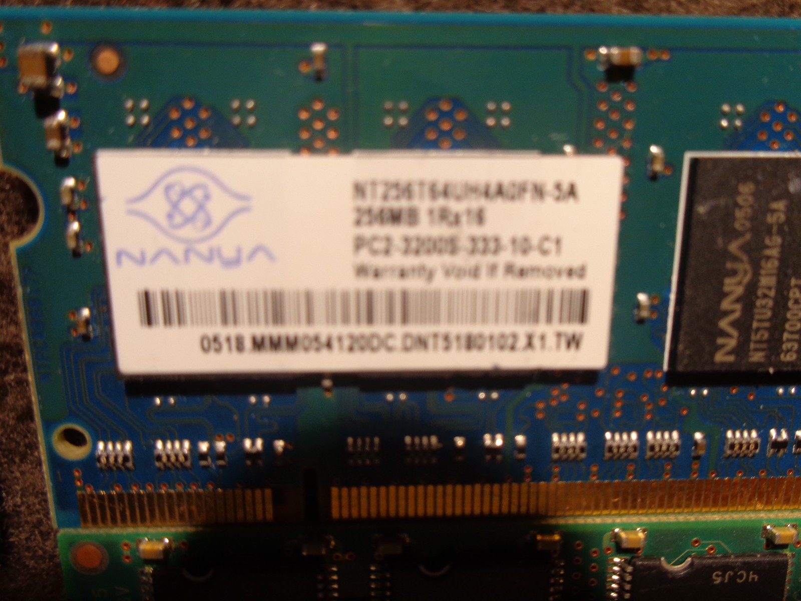 6 X 256 MB DDR Ram Memory