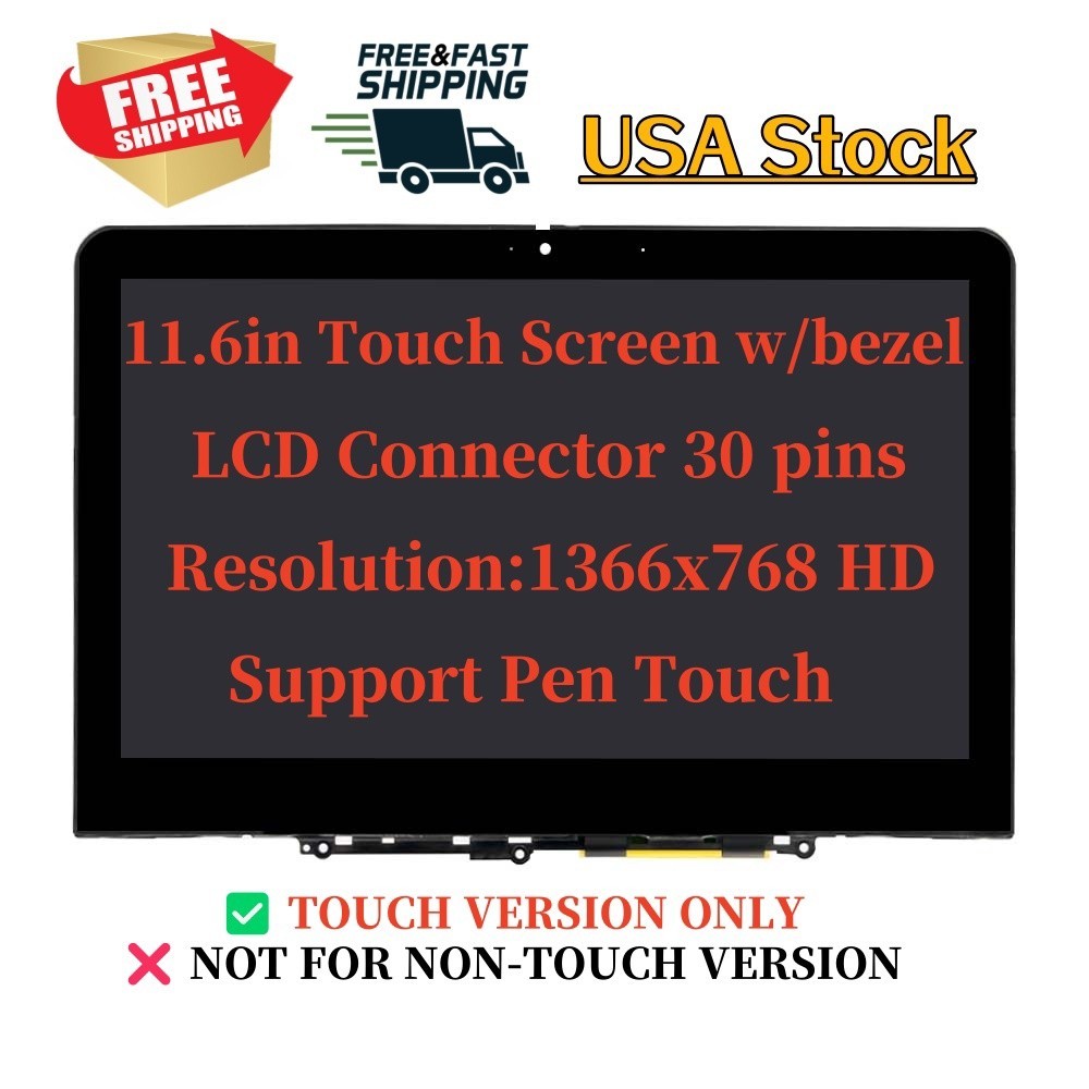 11.6″ HD LCD Touch Screen Digitizer +Bezel for Lenovo 300e Chromebook Gen 3 82J9