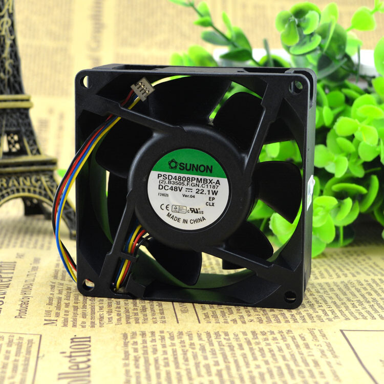 PSD4808PMBX-A DC48V 22.1W 9000RPM 8CM 8038 4-pin double ball radiator fan
