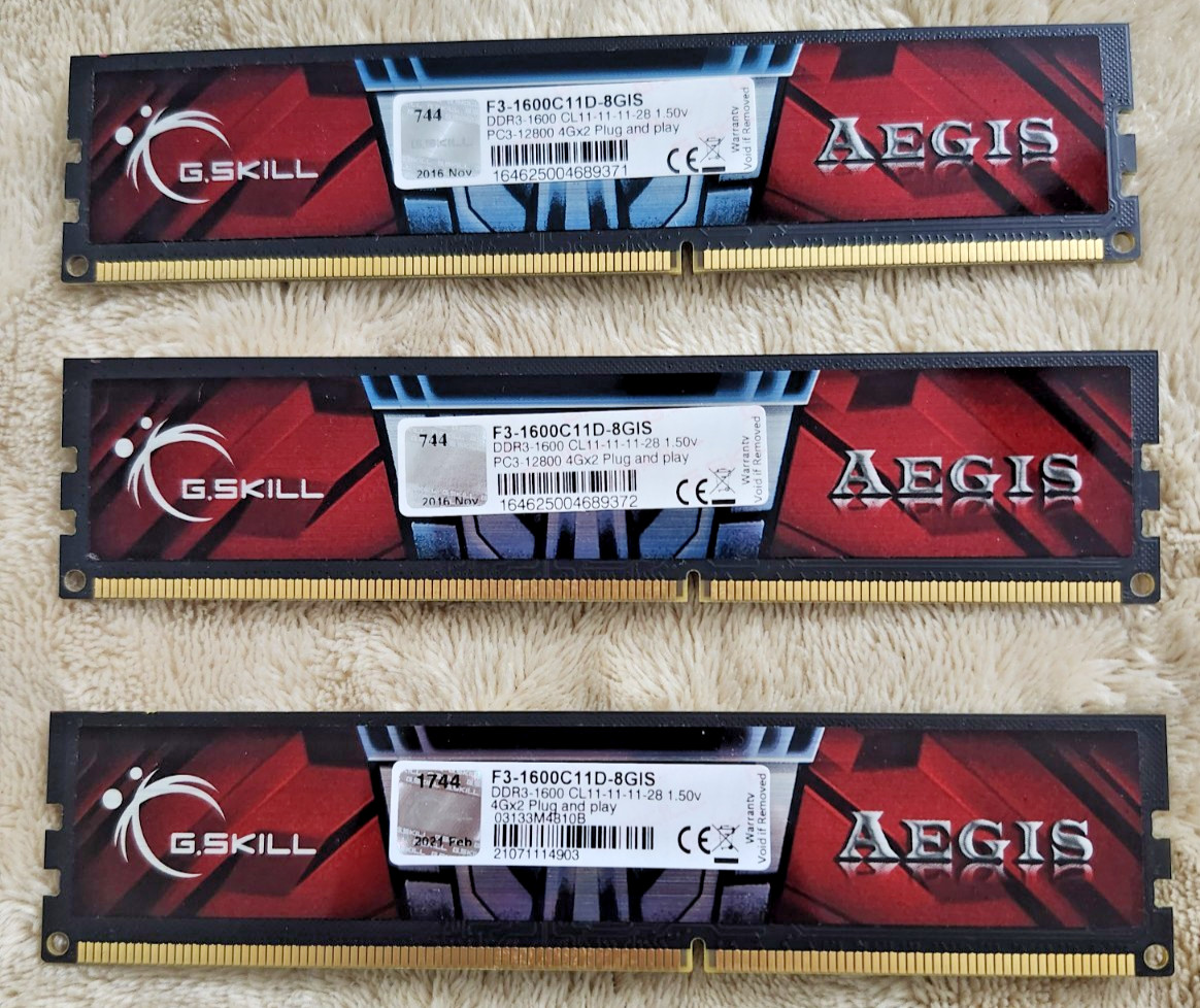 G.Skill 4GB Memory Ram Aegis Edition PC Storage Plug and Play Video Game DDR3