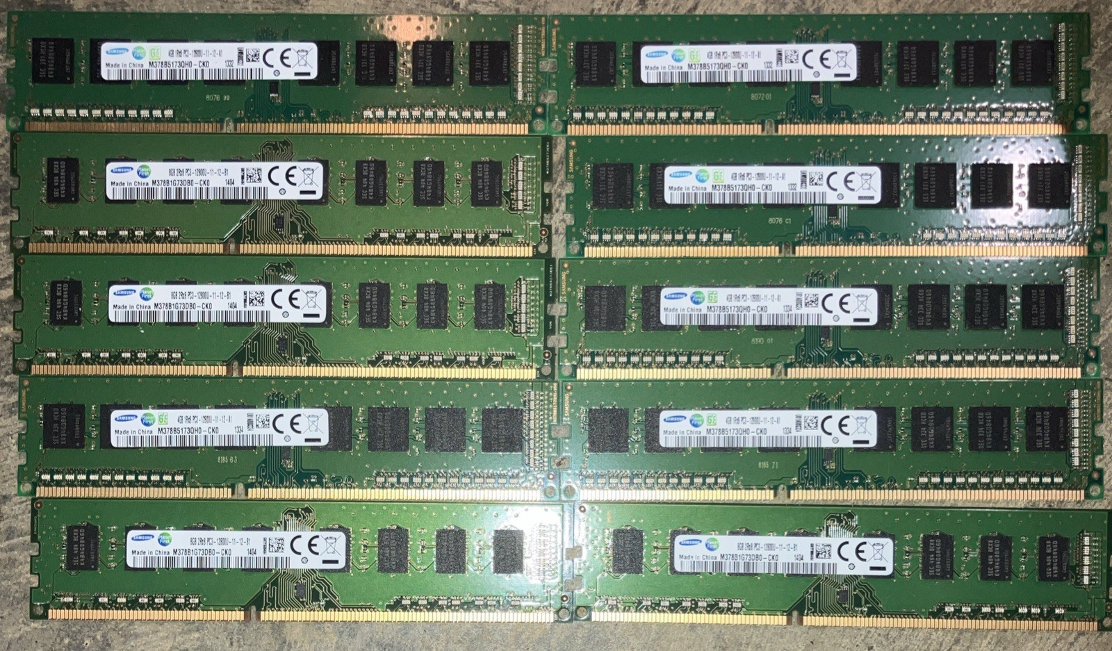 Samsung 40GB (10x4GB) PC3-12800U DDR3-1600MHz 1Rx8 RAM M378B5173QH0-CK0 TESTED