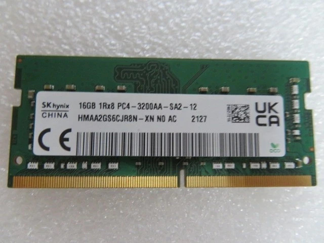 SK hynix 16GB 1Rx8 PC4-25600 DDR4-3200 SO-DIMM HMAA2GS6CJR8N-XN Tested