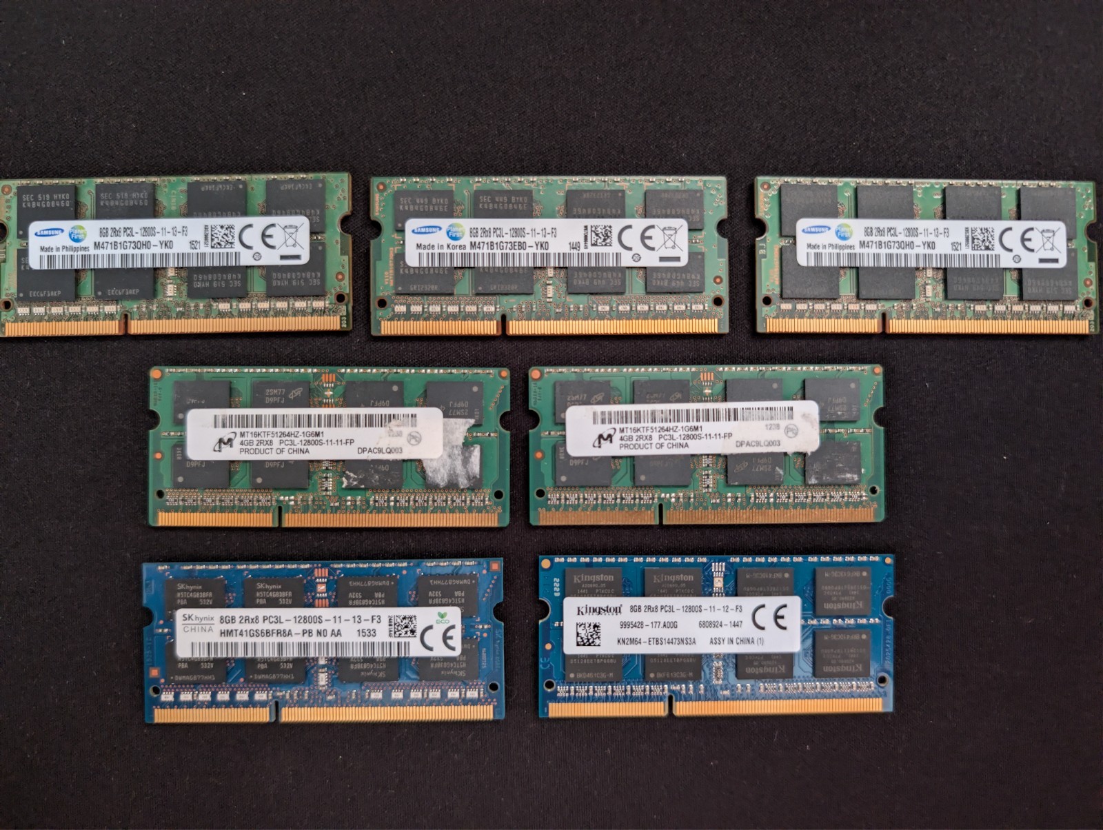 Lot of 5 (40GB Total) 8GB PC3L-12800S DDR3L Ram PLUS Micron 2x4G PC3L-12800S Kit