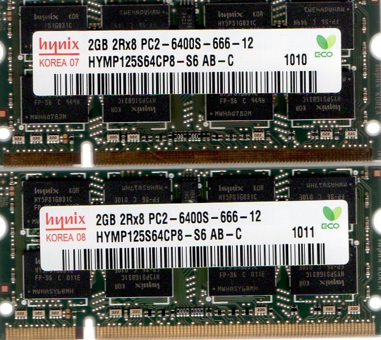 4GB 2x 2GB Kit PC2-6400 Laptop Memory HP Part# 516336-001 517844-001 530790-001