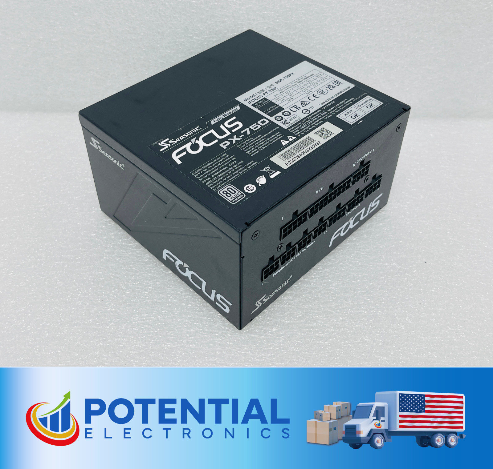 Sea Sonic Focus+ SSR-750PX 750W 80 Plus Platinum Full Modular PSU W/ Power Cord