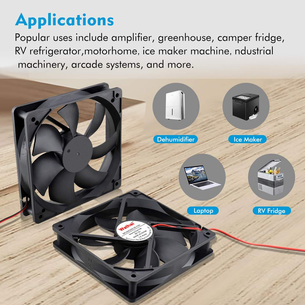 120mm X 25mm Brushless Dc Cooler Case Cooling Fan 12v 2pin 2 Pack
