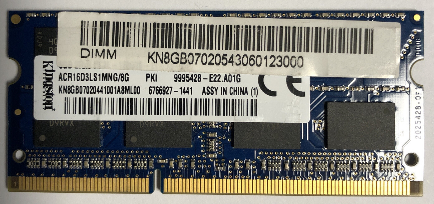 Kingston 8GB (1 x 8GB) PC3-12800 (DDR3-1600) Memory (ACR16D3LS1MNG/8G)