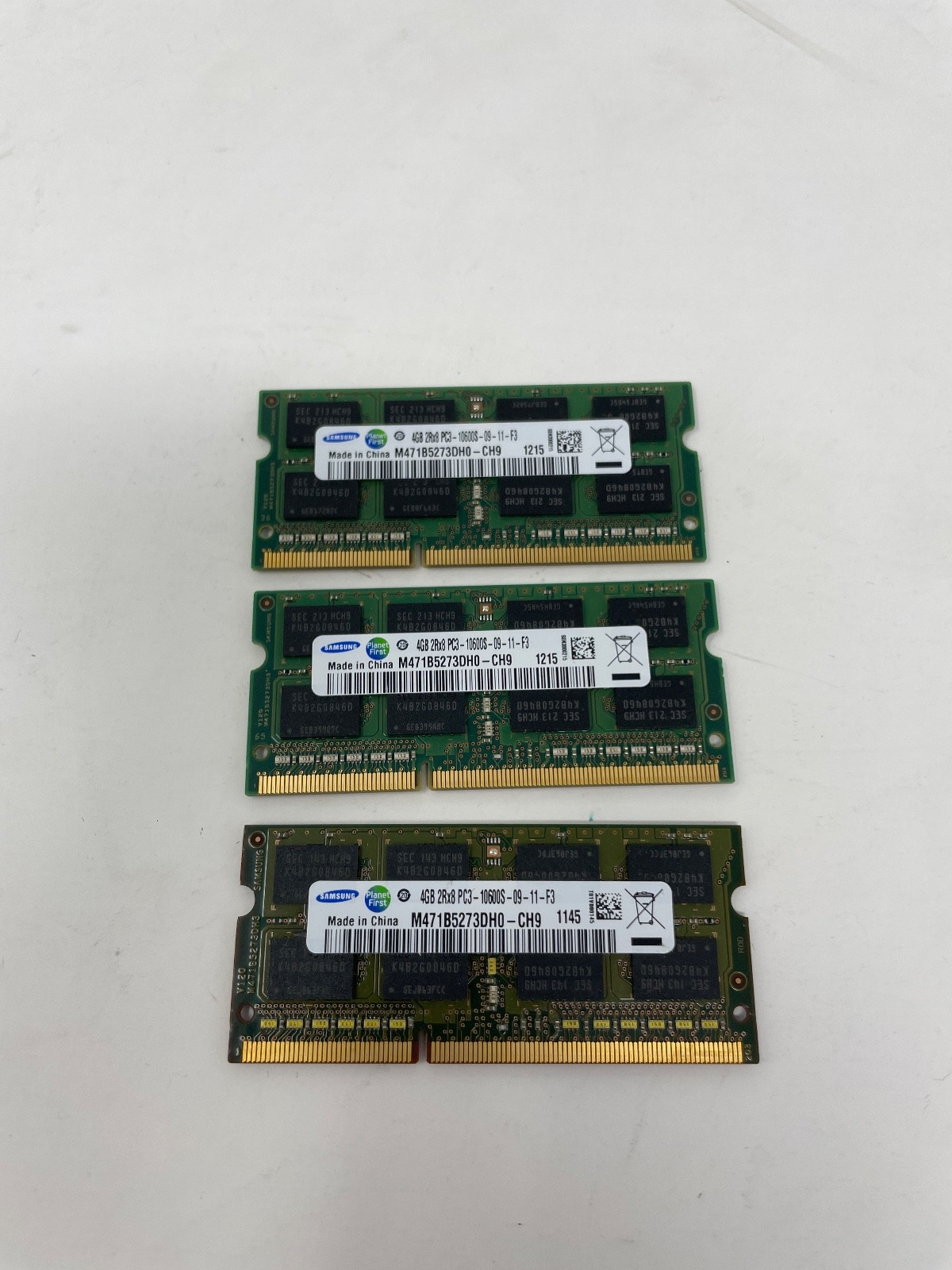 12GB RAM 3x4GB Samsung PC3-10600S Laptop Memory Module M471B5273DH0-CH9 4GB 2Rx8