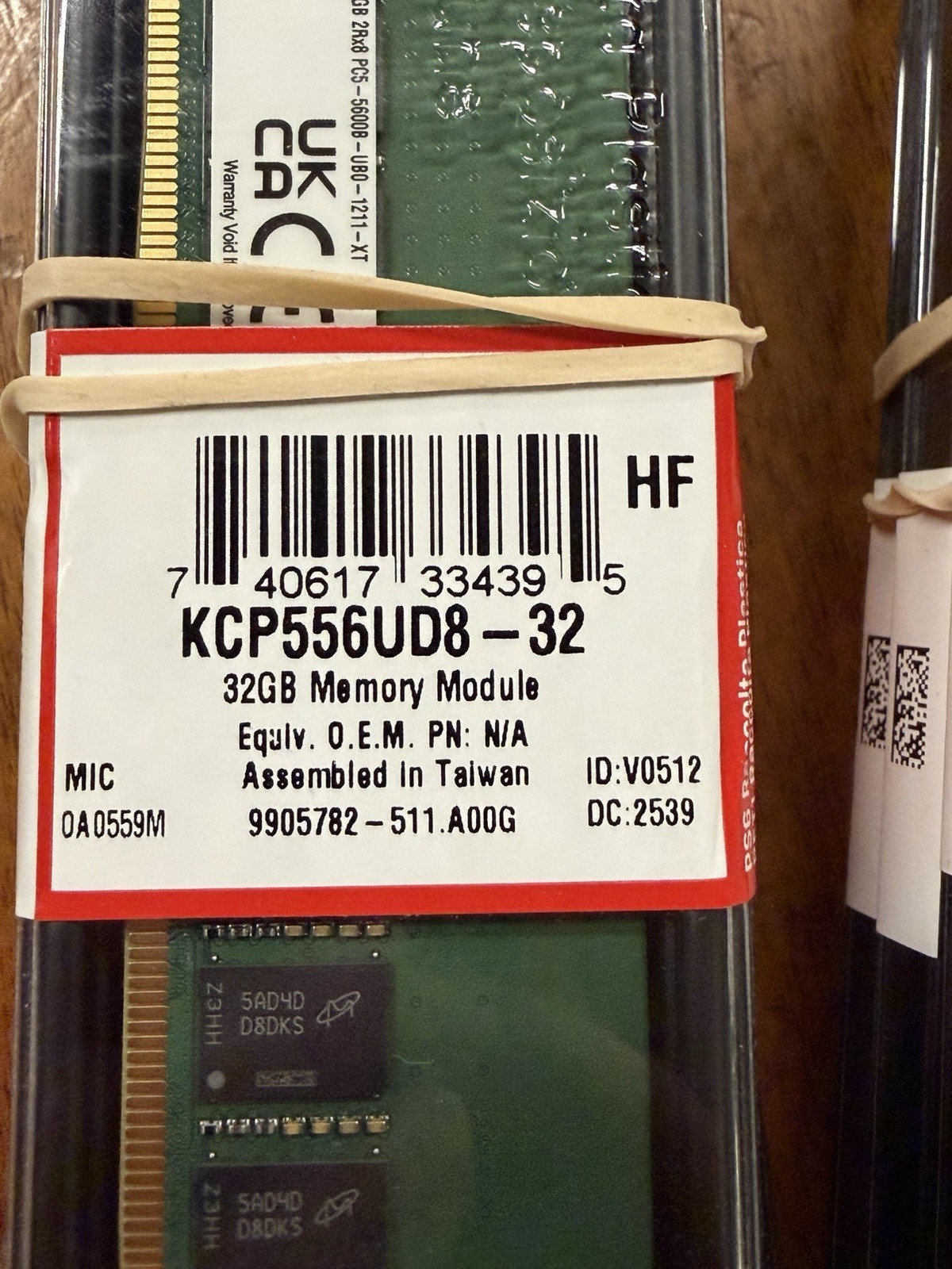 NEW Kingston 32GB DDR5 5600Mhz Dual-rank Unbuffered 288 Pin PN#KCP556UD8-32