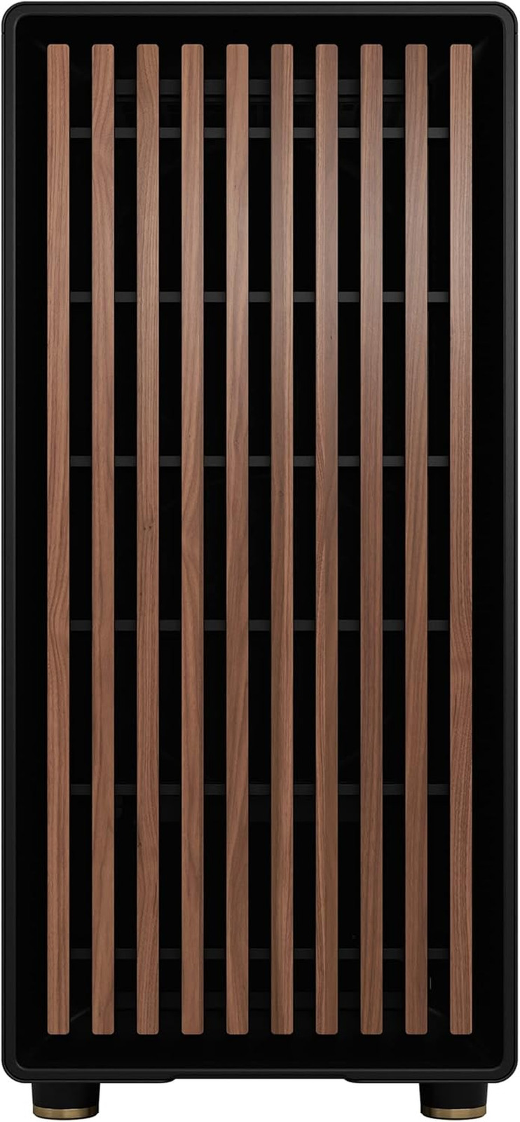 North Charcoal Black Tempered Glass ATX Gaming Case with Walnut Front & Fans
