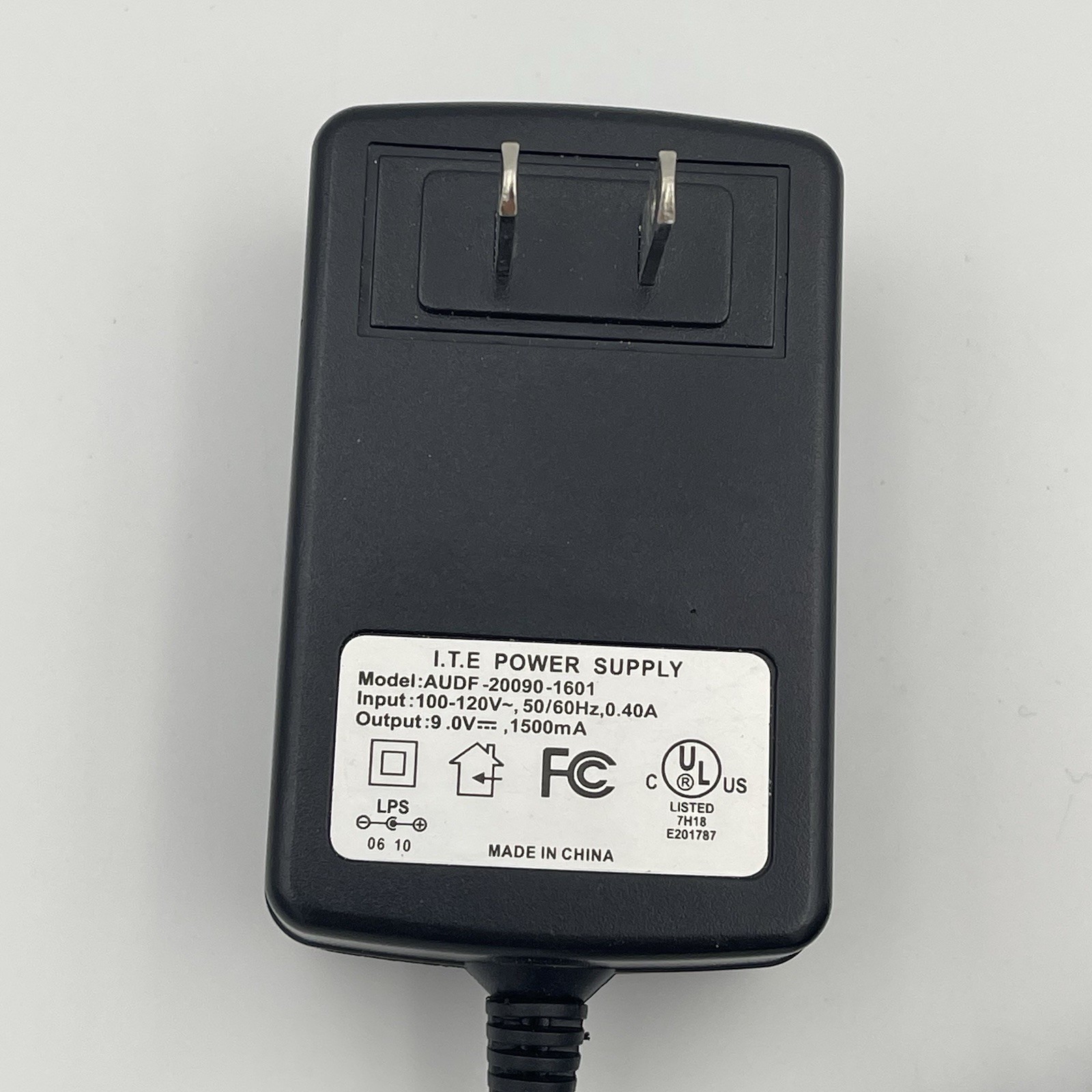 Genuine I.T.E. Power Supply Adapter AUDF-20090-1601 Cable 9VDC 1500MA