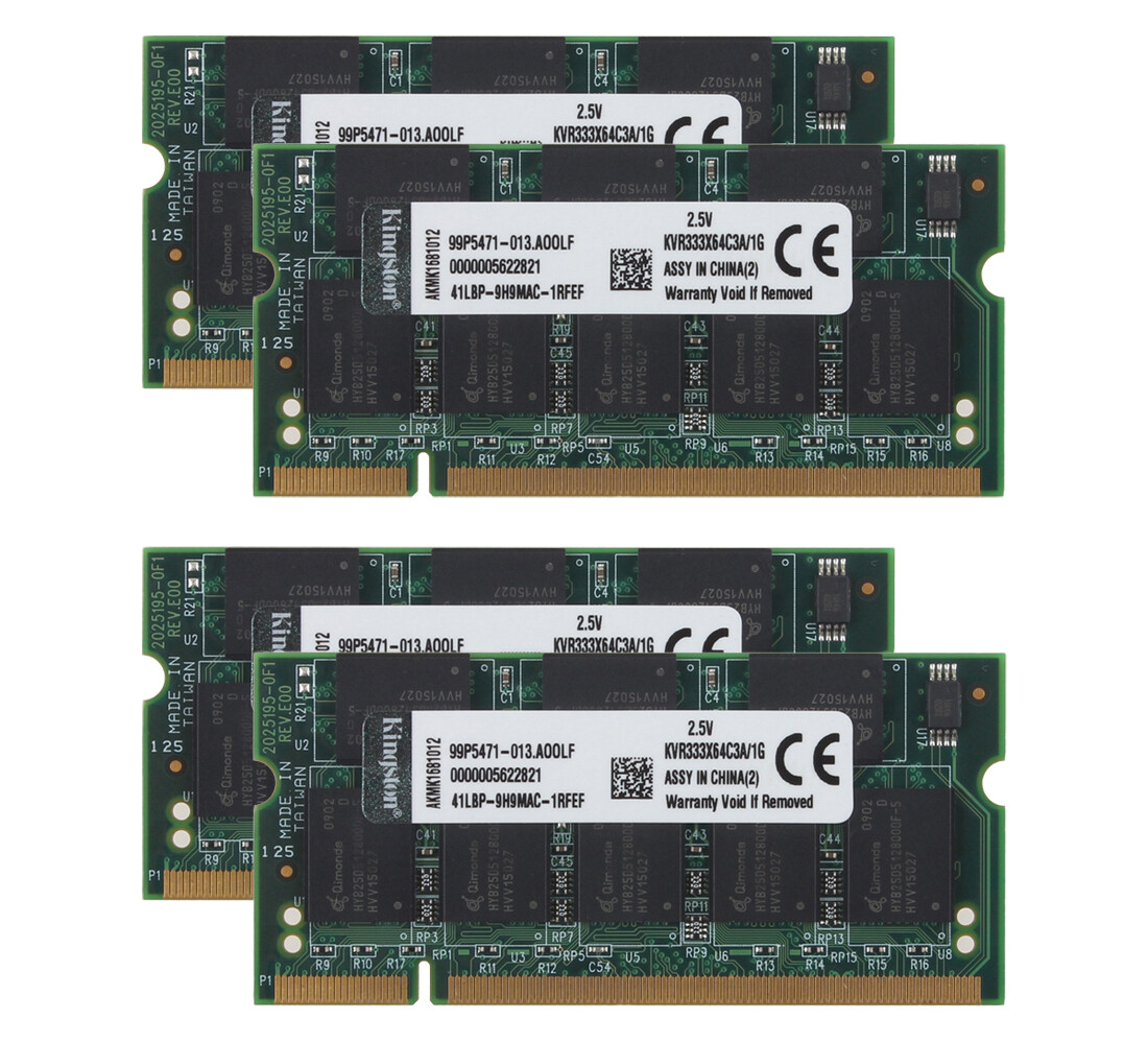 ​10GB (10x 1GB) Kingston RAM PC-2700 2Rx8 Laptop Memory SODIMM Intel DDR 333Mhz