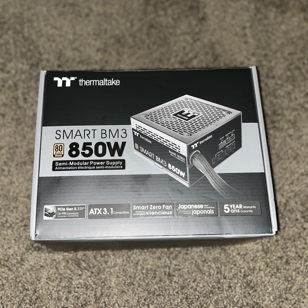 Thermaltake Smart BM3 850W ATX 80 Plus Bronze PSU 12V-2×6 Black
