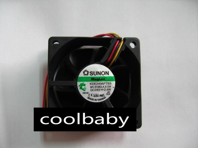 2pcs New Original Taiwan SUNON fan KDE2406PTB3 60*60*25MM 6025 24V 2.4W