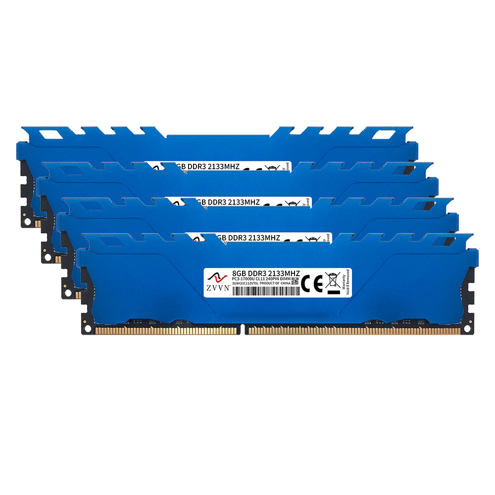 32GB 16GB 8GB DDR3 2133MHz OC PC3-17000 CL11 240Pin Desktop XMP Memory ZVVN Blue